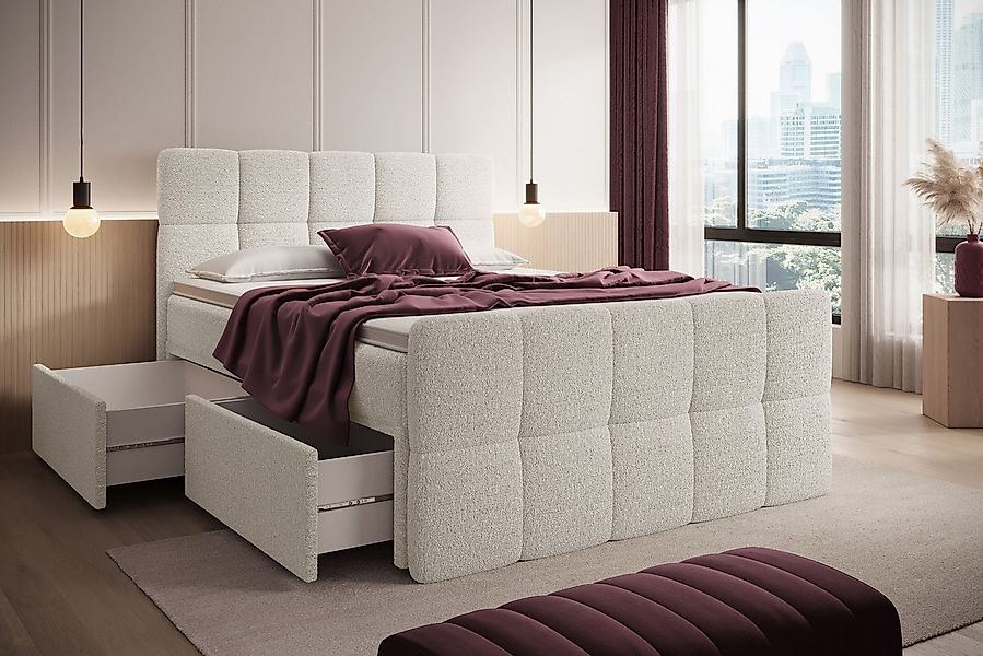 wonello Boxspringbett Madison 4, mit Schubladen (2x), Taschenfederkern-Matr günstig online kaufen