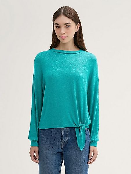 TOM TAILOR Denim Langarmshirt Langarmshirt mit Knotendetail mit Knotendetai günstig online kaufen
