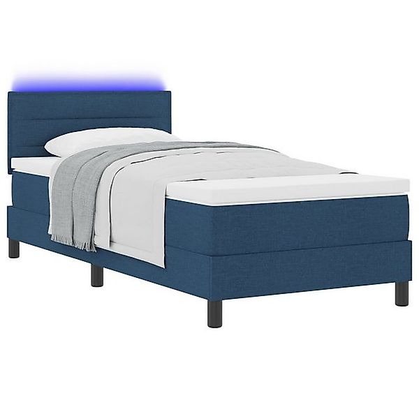vidaXL Bett Bettgestell mit Matratze Navy Blau Stoff 90 x 190 cm (1-tlg) günstig online kaufen