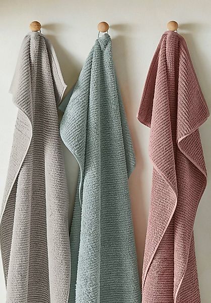 hessnatur Frottee-Handtuch feiner Streifen aus Bio-Baumwolle - grün - Größe günstig online kaufen