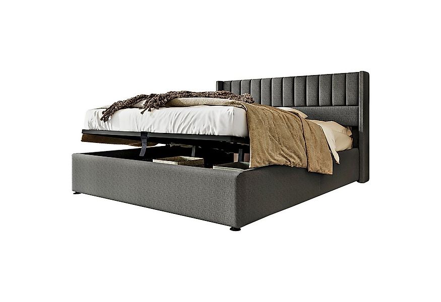 Yorbay Polsterbett Hydraulisches Polster-Doppelbett Stauraumbett mit Staura günstig online kaufen