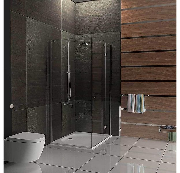 Alpenberger Eckdusche mit Nano - Duschkabine Duschabtrennung aus Glastür un günstig online kaufen