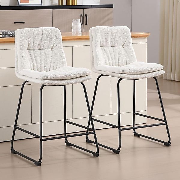 WAHSON OFFICE CHAIRS Barhocker 2er Set,PU-Leder/Kunstfell günstig online kaufen