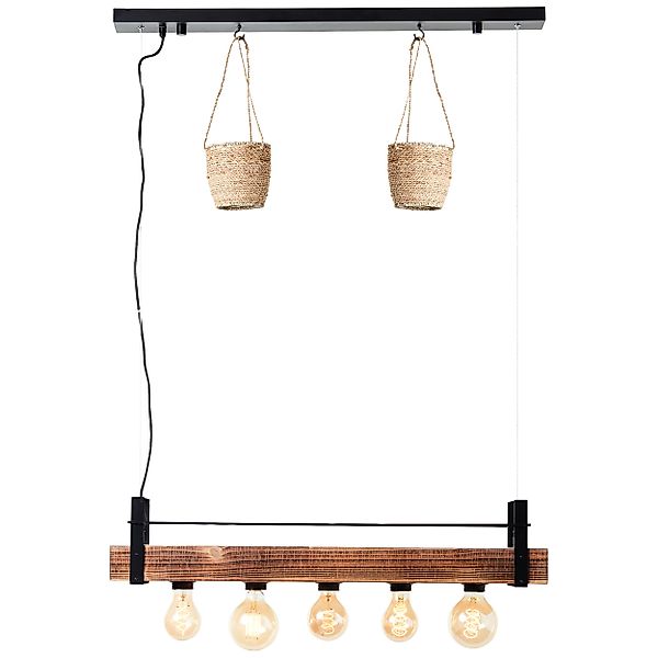 Brilliant Pendelleuchte »Bankwood«, 5 flammig, Leuchtmittel E27   ohne Leuc günstig online kaufen