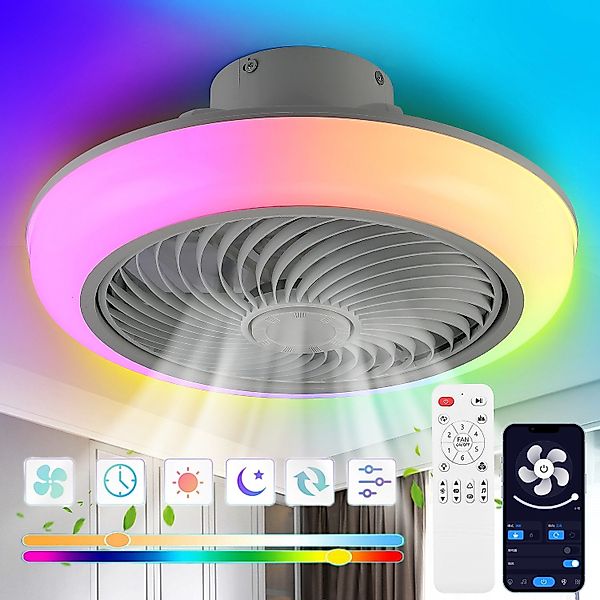 WILGOON Deckenleuchte 50W Leise Deckenventilator mit günstig online kaufen