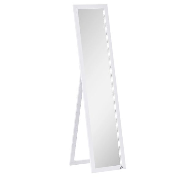 HOMCOM Ganzkörperspiegel MDF Glas 37L x 37B x 154H cm Weiß günstig online kaufen