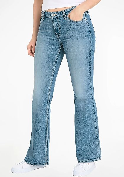 Tommy Jeans Bequeme Jeans "Sophie Low Wais Flare Wide", mit Ledermarkenlabe günstig online kaufen