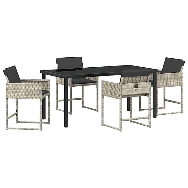 vidaXL Garten Essgruppe 5-Tlg Hellgrau Poly Rattan 3380735 günstig online kaufen