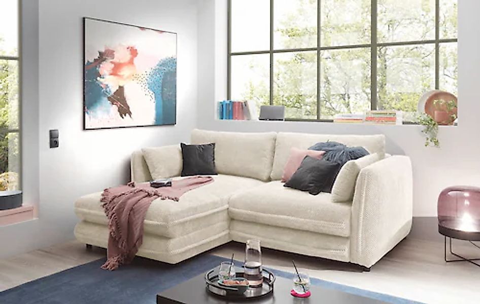 ED EXCITING DESIGN Ecksofa »Stanley L-Form«, mit Bettfunktion, Bettkasten & günstig online kaufen