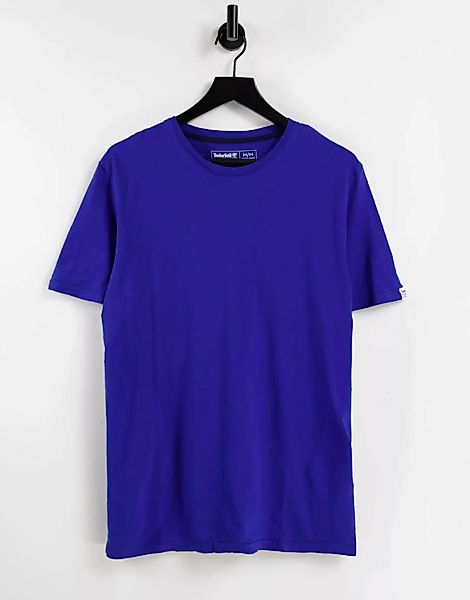 Timberland – Fein genopptes T-Shirt mit Rundhalsausschnitt-Blau günstig online kaufen
