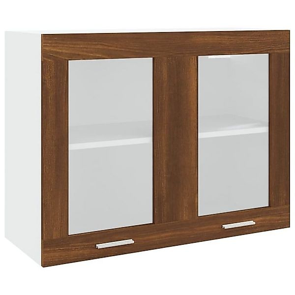 vidaXL Hängeschrank Hängeschrank Glas Braun Eichen-Optik 80x31x60 cm Spanpl günstig online kaufen