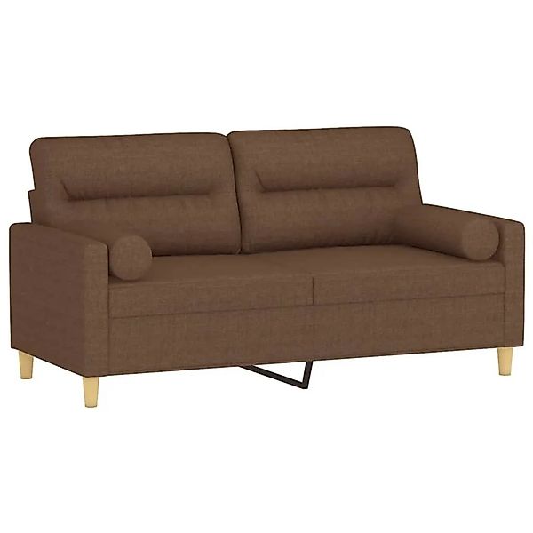 vidaXL 2-Sitzer-Sofa mit Zierkissen Braun 140 cm Stoff 3200824 günstig online kaufen