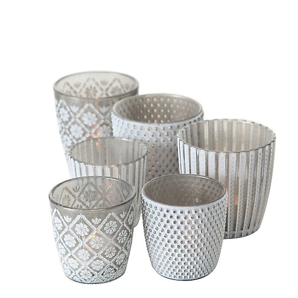 BOLTZE Windlicht Kerzenhalter Windlicht Patty grau, günstig online kaufen