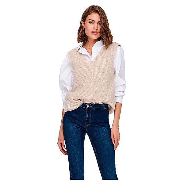 Only Paris Life V-ausschnitt Sweater XS Pumice Stone günstig online kaufen