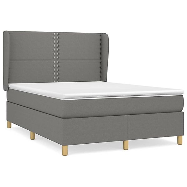 vidaXL Boxspringbett mit Matratze Dunkelgrau 140x190 cm Stoff1387591 günstig online kaufen