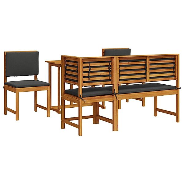 vidaXL 5-tlg Garten-Essgruppe mit Kissen Massivholz Akazie 3329116 günstig online kaufen