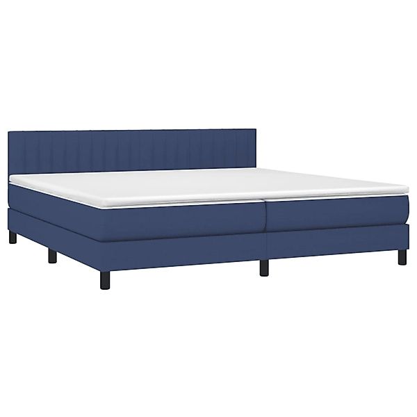 vidaXL Boxspringbett mit Matratze & LED Blau 200x200 cm Stoff 3133347 günstig online kaufen