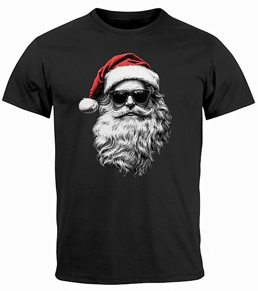 MoonWorks Print-Shirt Herren T-Shirt Weihnachten Aufdruck Cooler Santa Weih günstig online kaufen