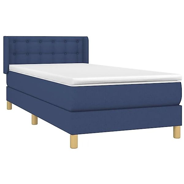 vidaXL Boxspringbett mit Matratze Blau 90x190 cm Stoff 3130559 günstig online kaufen