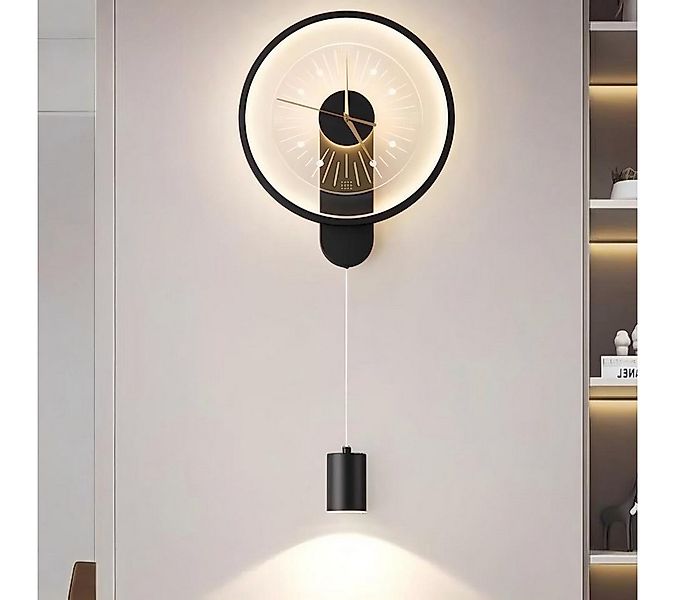 Forrlite Wandleuchte Innen, LED Wandleuchte, Wandlampe mit Uhr, LED fest in günstig online kaufen