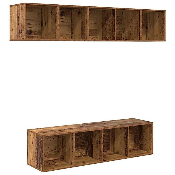 vidaXL TV-Schrank-Set Wandmontiert 4-Tlg Altholz Holzwerkstoff 3393420 günstig online kaufen