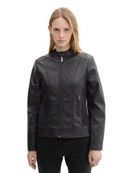 TOM TAILOR Bikerjacke Kunstleder mit Reißverschluss günstig online kaufen