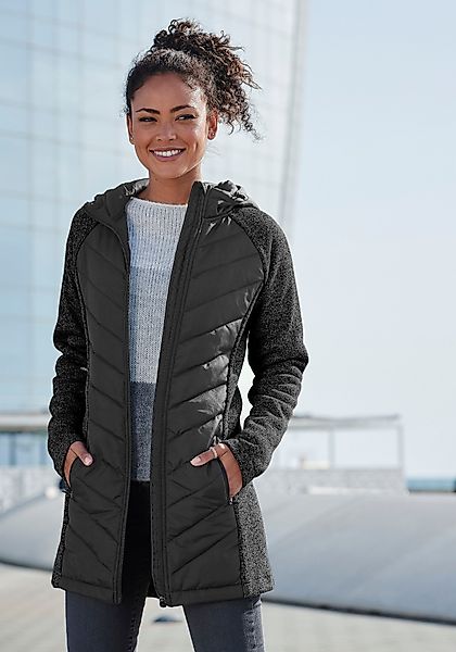 Vivance Steppjacke, mit Kapuze, mit Strickfleece-Ärmeln günstig online kaufen