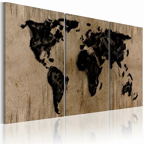 Wandbild - Tintenschwarze Weltkarte günstig online kaufen