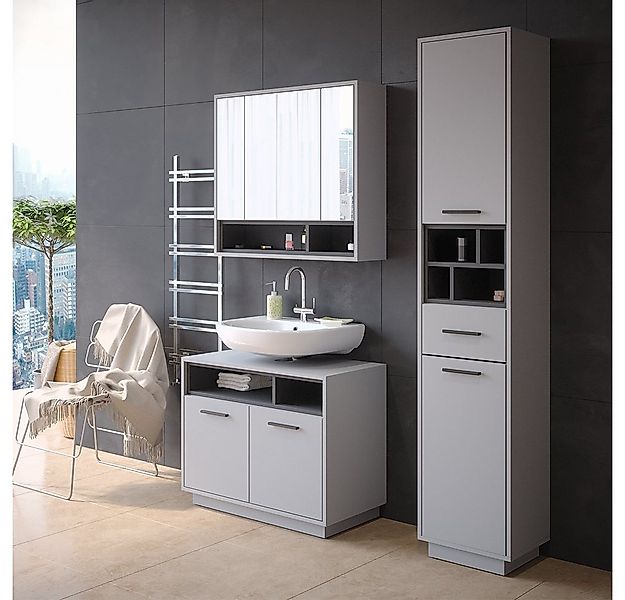 Vicco Hochschrank Beatrice, Grau/Anthrazit/Anthrazit, 38 x günstig online kaufen
