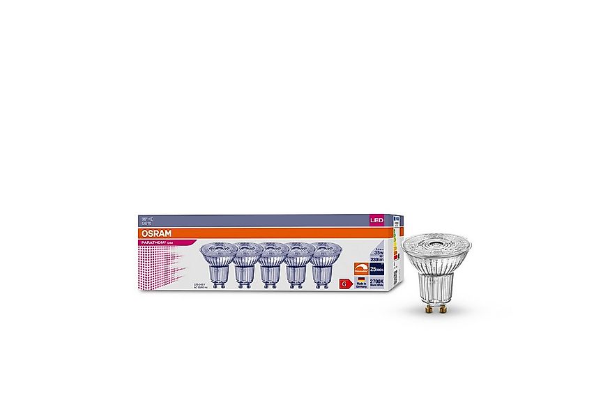 Ledvance LED-Leuchtmittel 5er OSRAM LED GU10 3,4W = 35W Reflektor 230lm 36° günstig online kaufen