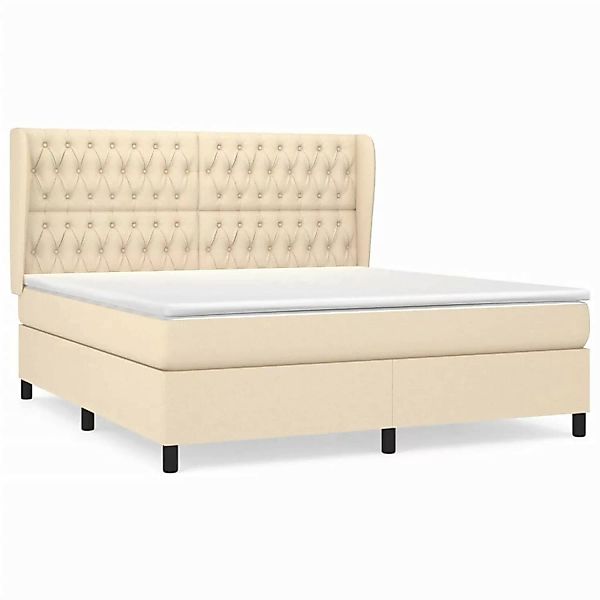 vidaXL Boxspringbett mit Matratze Creme 180x200 cm Stoff1372536 günstig online kaufen