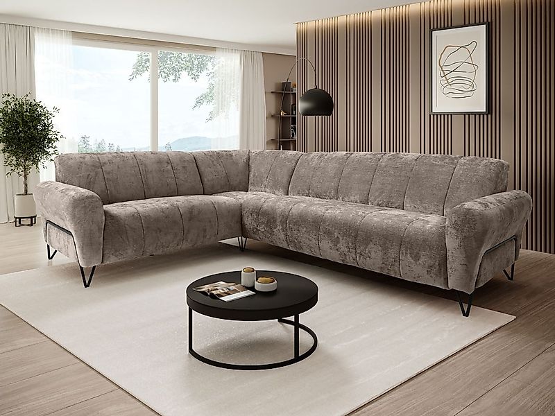 Beautysofa Ecksofa mit Metallbeine in schwarzer günstig online kaufen