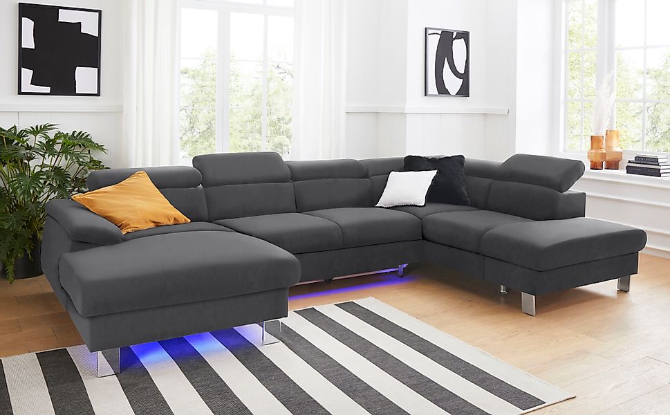 COTTA Wohnlandschaft "Komaris U-Form, B: 320 cm" mit Kopfteilverstellung, o günstig online kaufen