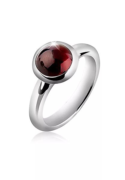 Nenalina Fingerring "Granat Cabochon Edelstein Rund Rot 925 Silber" günstig online kaufen