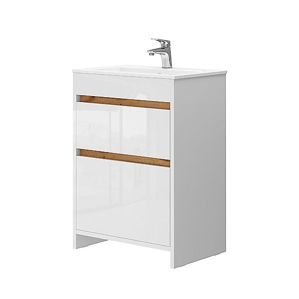 Vicco Badmöbel-Set Detmold, Weiß, 2 Teile, günstig online kaufen