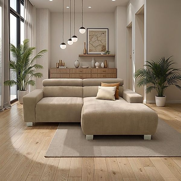 DOMO collection Ecksofa »100030 inkl. Kopfteilverstellung, guter Sitzkomfor günstig online kaufen