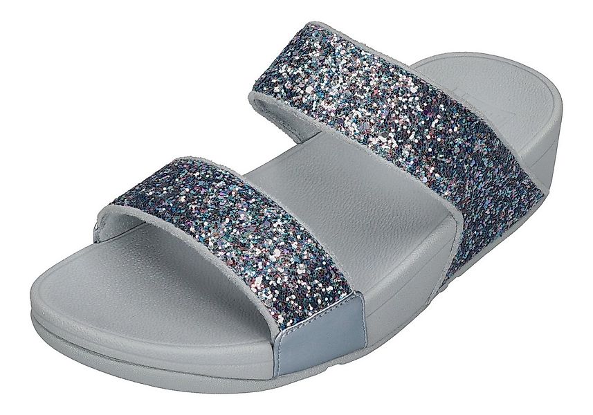Fitflop LULU MULTI-TONAL GLITTER SLIDES Pantolette Quiet Blue günstig online kaufen