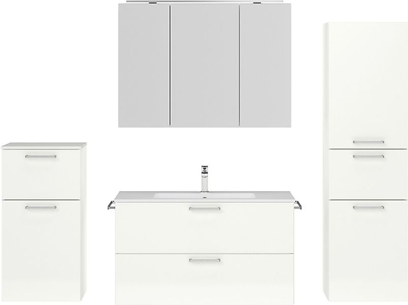 nobilia® Badmöbel-Set »Tolvina« vormontiert, mit Soft-Close, 4 Stk. tlg. in günstig online kaufen