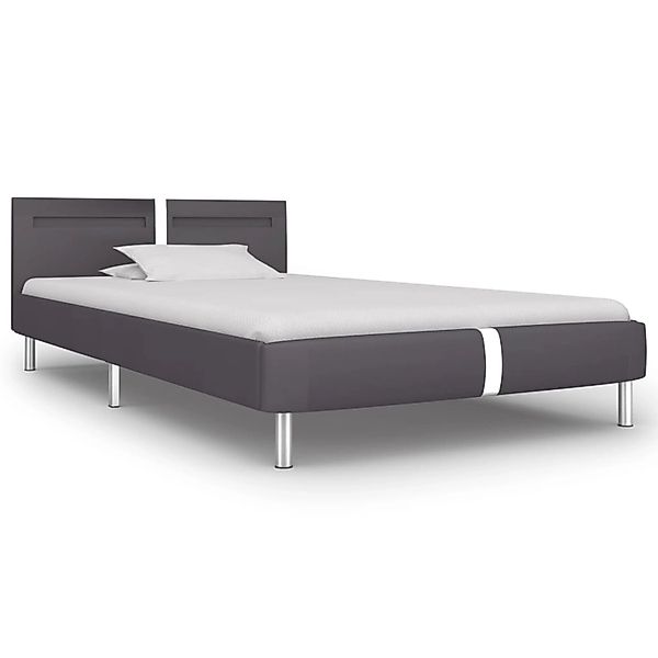 vidaXL Bettgestell mit LED Grau Kunstleder 90x200 cm Modell 1615686 günstig online kaufen