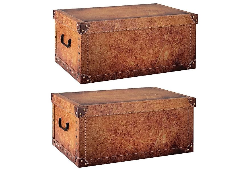 Home4You Aufbewahrungsbox Aufbewahrungsboxen, 2er Set, Braun, B 37 cm günstig online kaufen