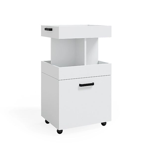 Vicco Rollcontainer Kamber Rollbare Küchen-Minibar Weiß 50x89 cm günstig online kaufen