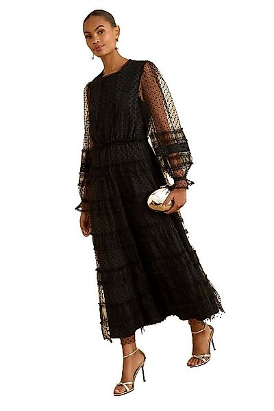 Love & Roses Midikleid Love & Roses Midikleid mit Punkten und Mesh Petite ( günstig online kaufen