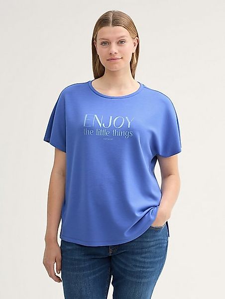 TOM TAILOR PLUS T-Shirt Plus Size - Scuba T-Shirt mit Textprint günstig online kaufen