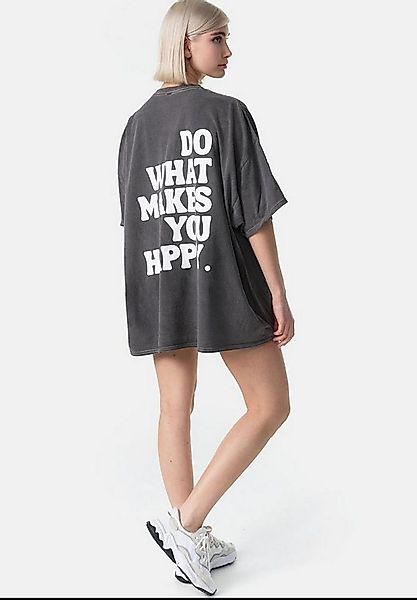 Worldclassca T-Shirt Worldclassca Oversized Print "HAPPY" T-Shirt lang Somm günstig online kaufen