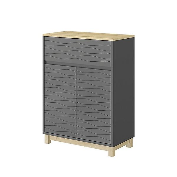Vicco Midischrank Livia Anthrazit 60 x 80 cm mit Schublade günstig online kaufen