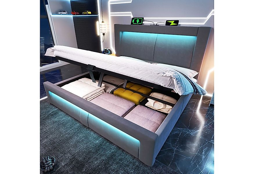 BlingBin Stauraumbett Einzelbett Doppelbett hydraulisches Bett (modern Pols günstig online kaufen