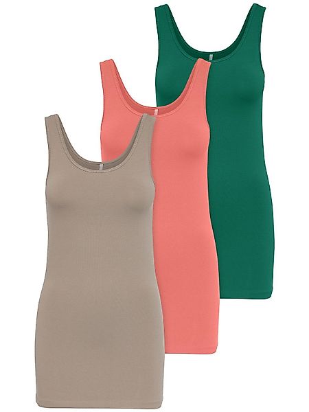 ONLY Tanktop Live Love (3-tlg) Lange günstig online kaufen