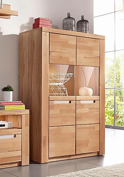 Home affaire Highboard "Kolding", Breite 100 cm mit 2 Glastüren günstig online kaufen