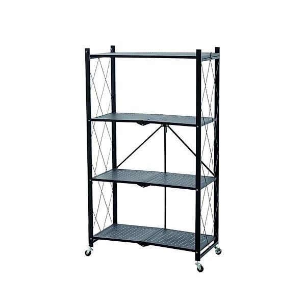 BERLINLODGE Klappbares Regal auf Rollen HxBxT 127 x 72 x 34 cm 4 Fachböden günstig online kaufen