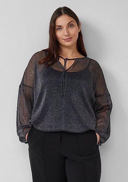 s.Oliver Langarmbluse Bluse Transparente Bluse mit Glitzergarn und Schmucks günstig online kaufen